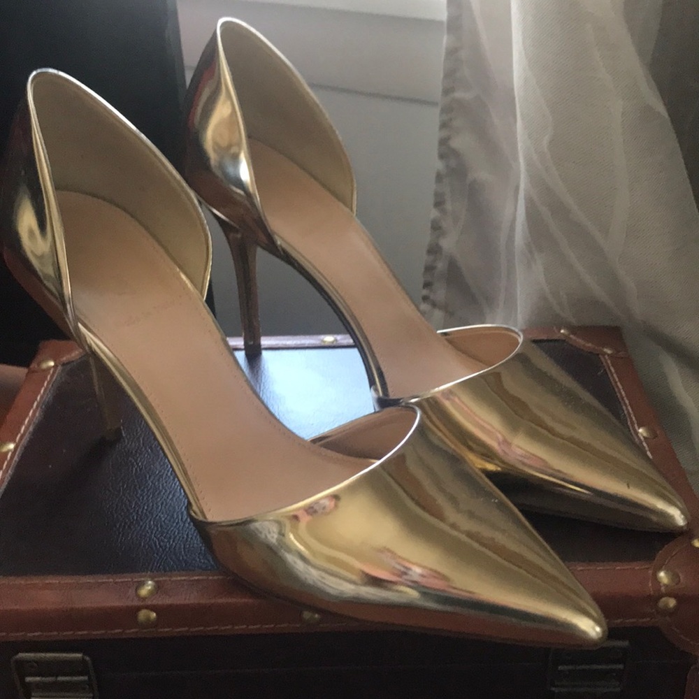 J. Crew gold heels